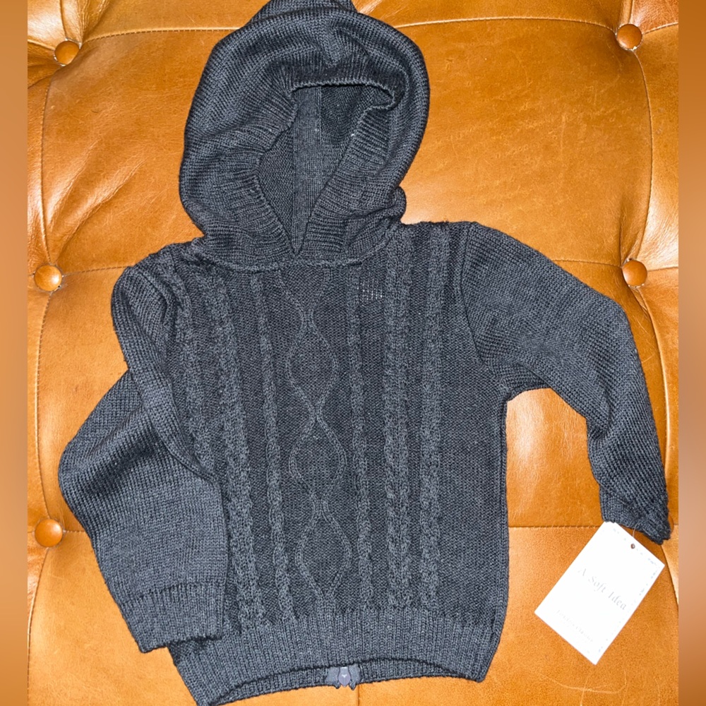 A Soft Idea Hooded Cable Sweater -  12M